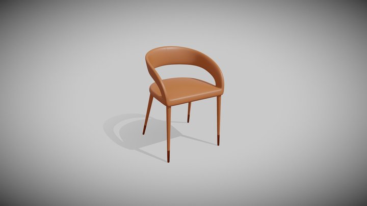 Destiny Vegan Leather Dining Chair 3D Model