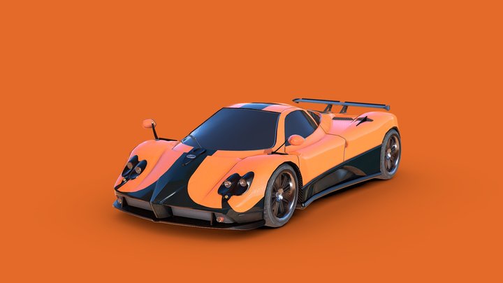 "Pagani Zonda Low Poly PBR Model" 3D Model