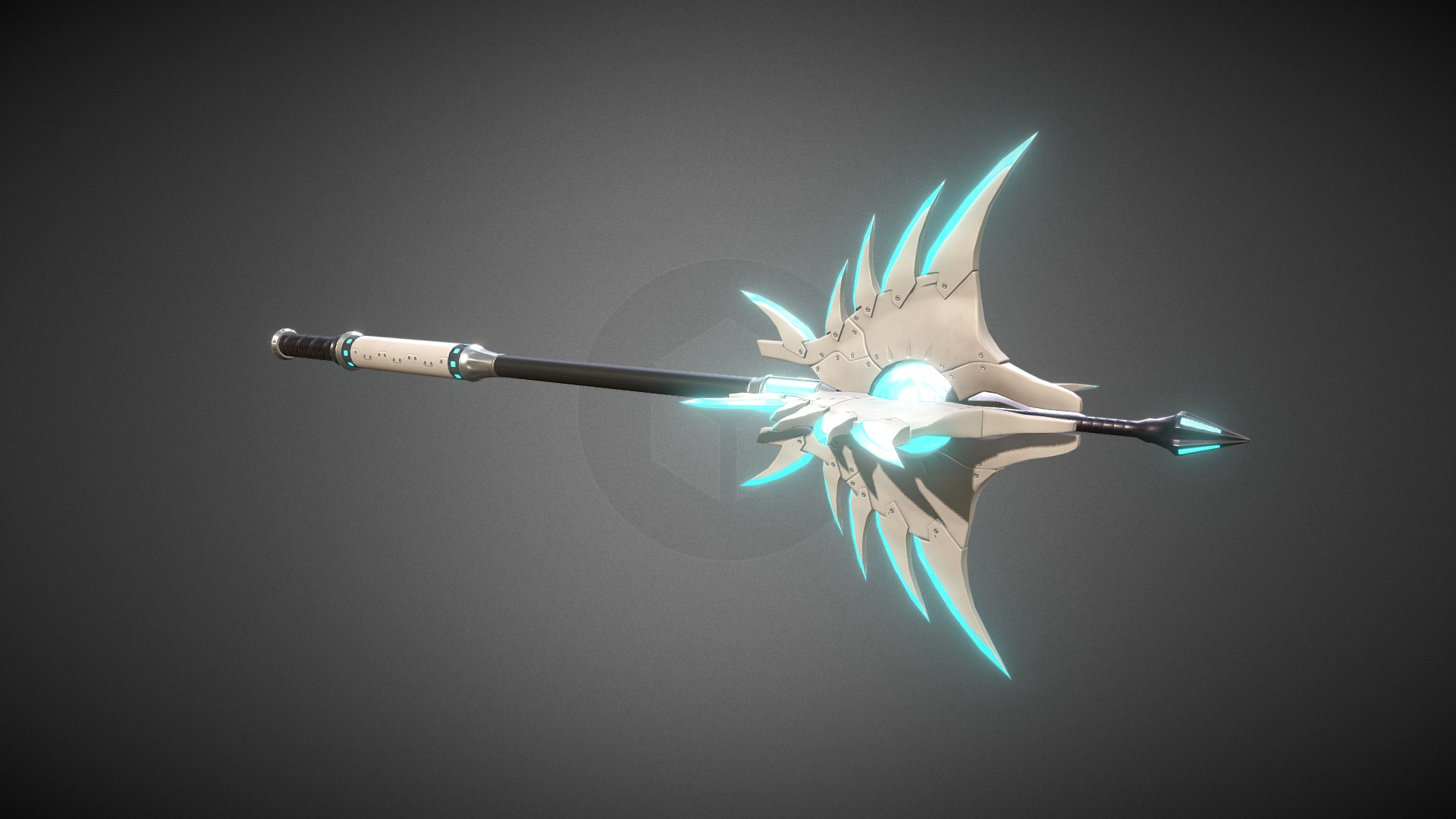 3D model Blue Mace - This is a 3D model of the Blue Mace. The 3D model is about a ceiling fan with lights.