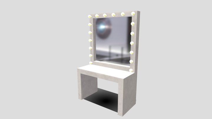 Makeup Dresser with Lights 3D Model