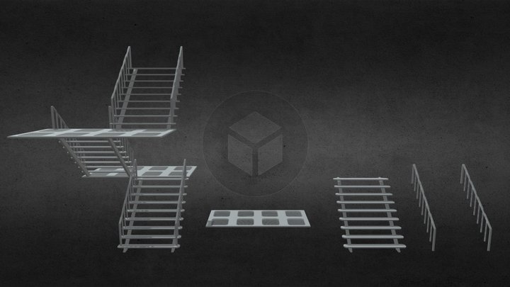 Sci-fi Ladder Highpoly 3D Model