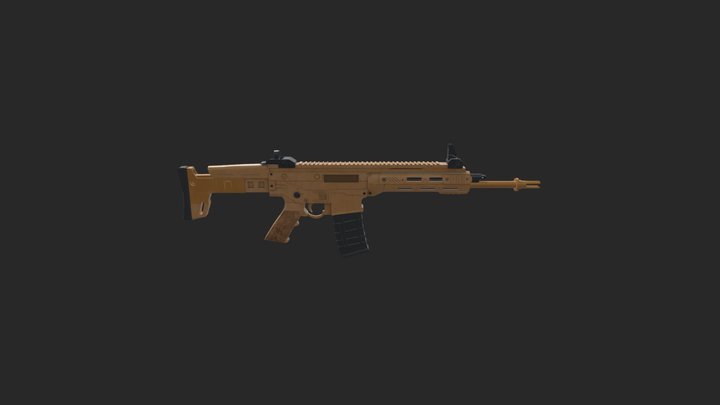 Lowpoly ACR Gun 3D Model