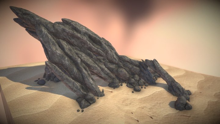 Set of rocks in a desert 3D Model