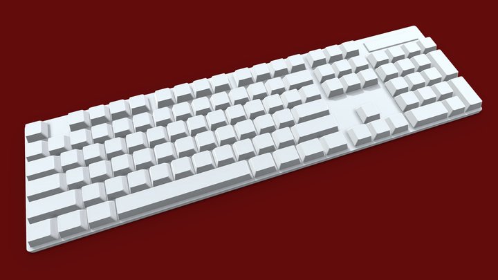 Keyboard Clear White 3D Model