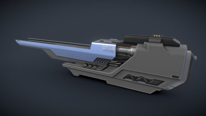 Wing-mounted sci fi gun 3D Model