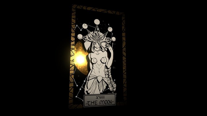 Tarot Card - The Moon 3D Model
