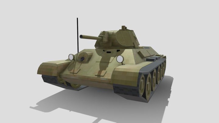 T-34 Model 1940 Blockbench 3D Model