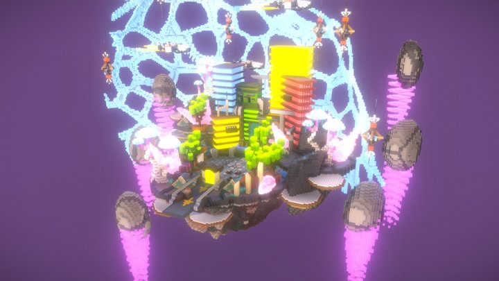 Space Cyberpunk Lobby 3D Model
