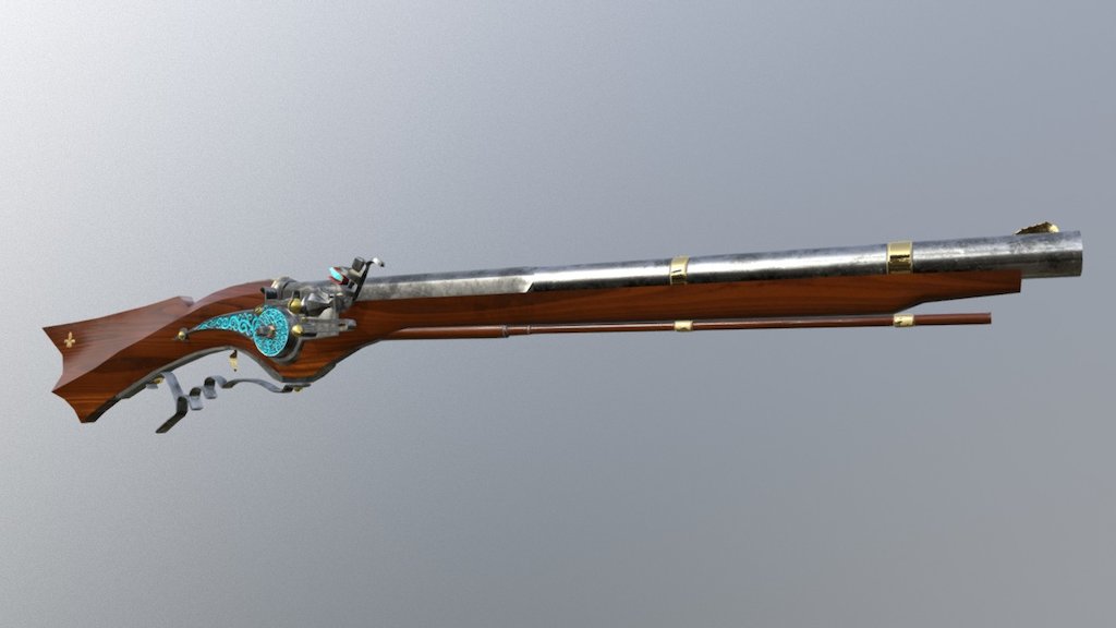 WheelLock Rifle 3D model by Samuel Rodgers 3D (samuelrodgers) [875971e] Sketchfab