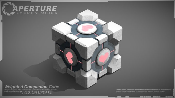 Weighted Companion Cube (Portal) 3D Model