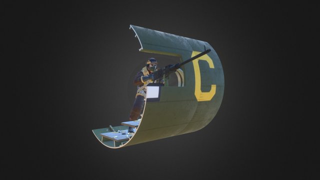 B17 Waist Gunner 3D Model