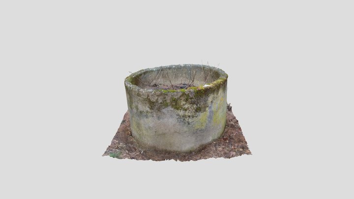 Old concrete well ring 3D Model