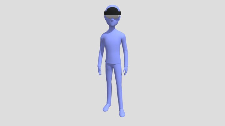 Man With HoloLens2 3D Model