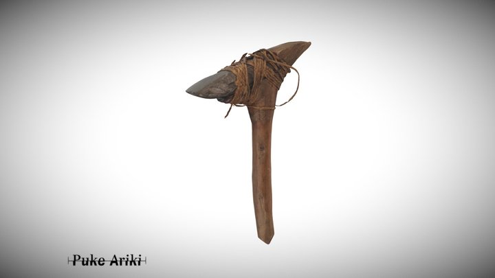 Hafted stone adze, Samoa To'i ma'a 3D Model