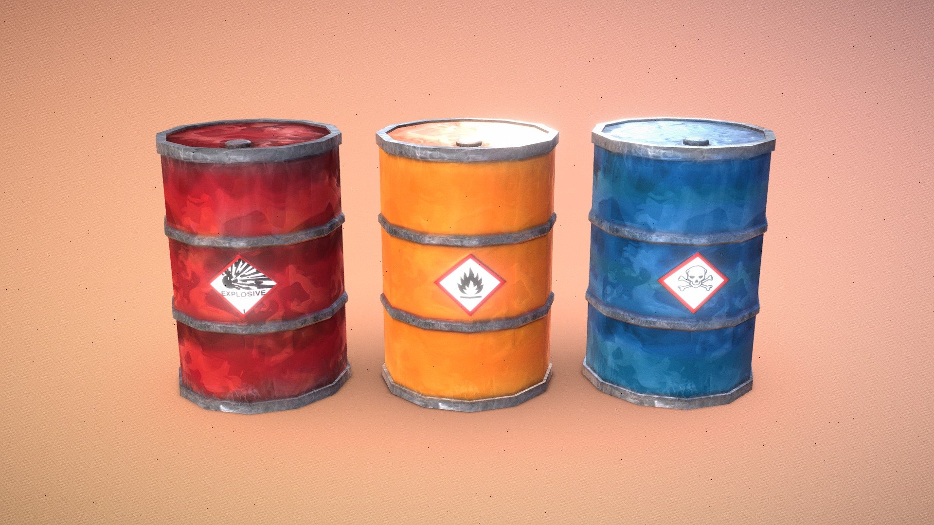 Oil Drums (Variants) 3D model by Jordan Neff (joodoo) [8761dd0