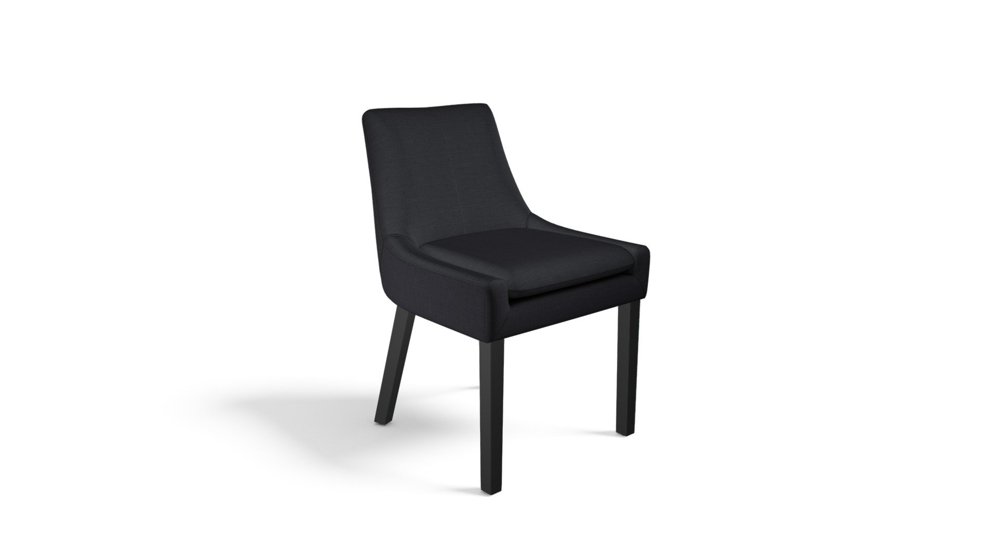Percy Scoop Back Chair, Midnight Black