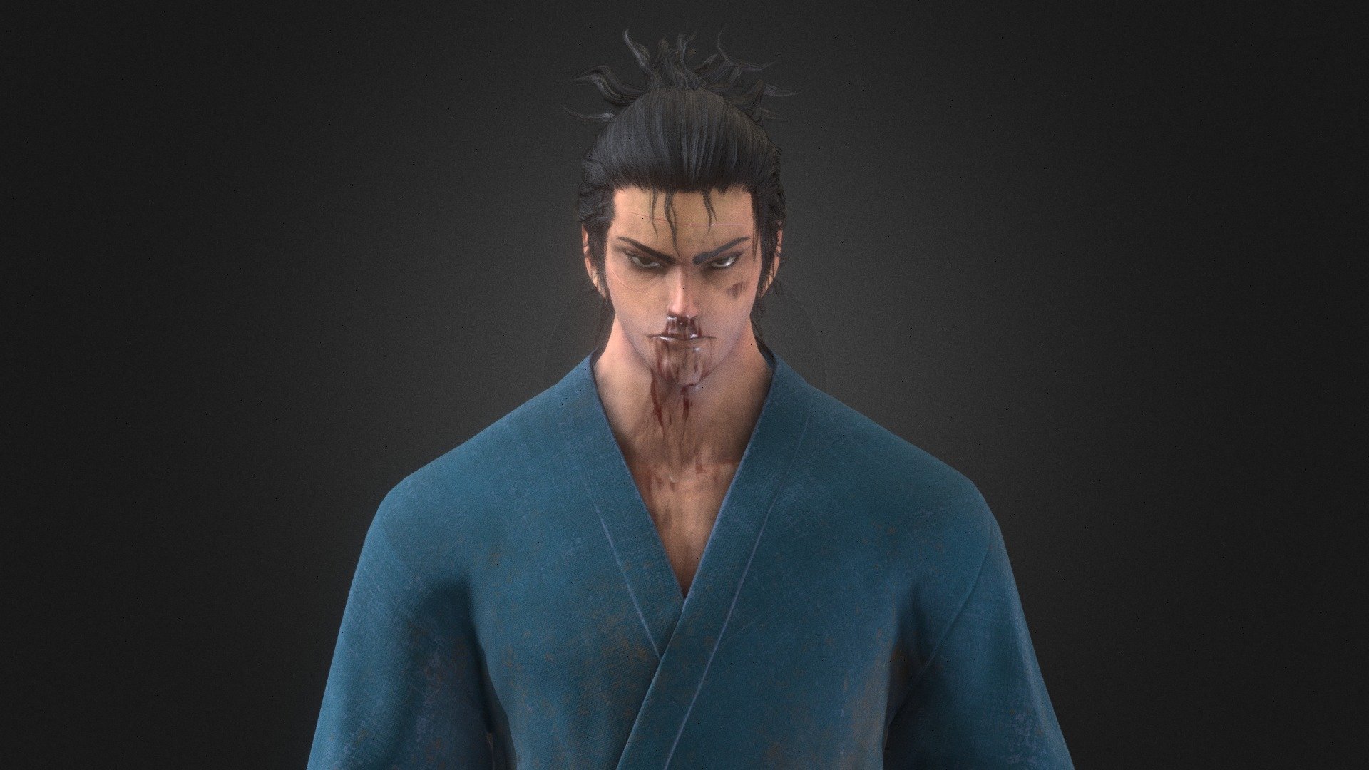 Musashi Miyamoto - 3D model by francisco.e.falcon (@francisco.e