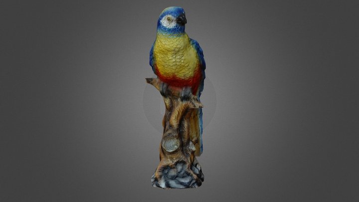 Ceramic macaw figure, glazed 3D Model