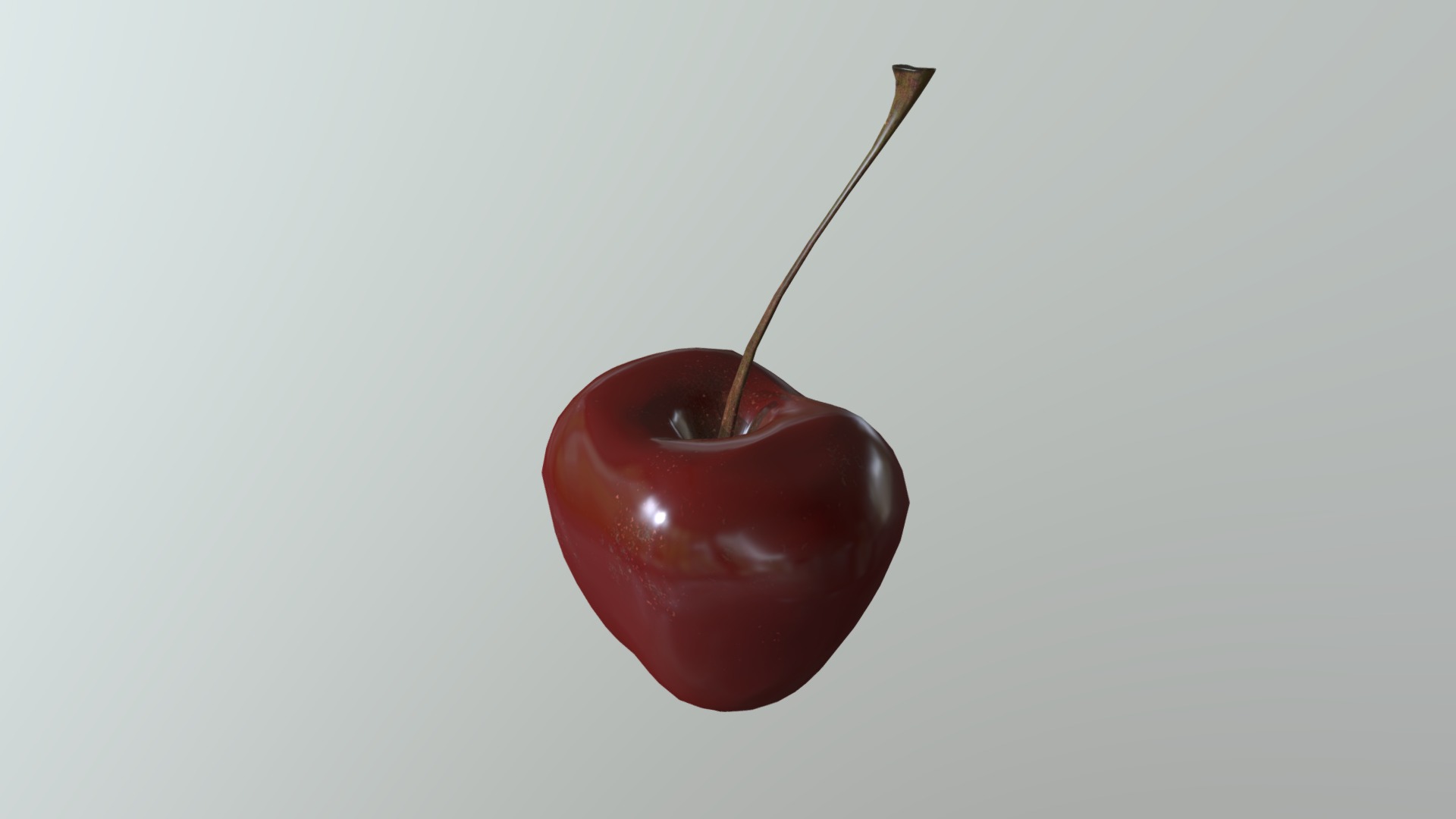 3D model Cherry - This is a 3D model of the Cherry. The 3D model is about a red apple with a stem.