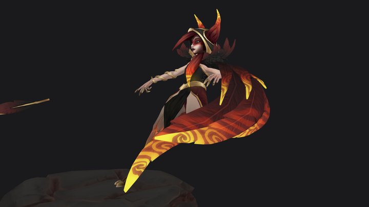 Xayah Phoenix Skin - League of Legends Champion 3D Model