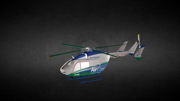 Air Care Helicopter 3D Model