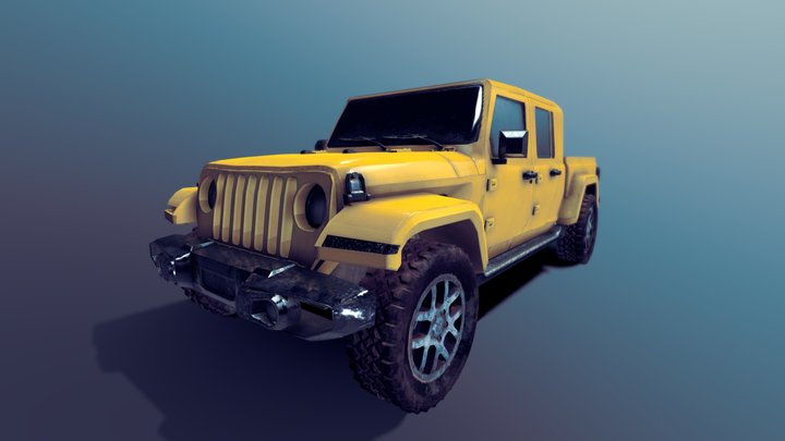 Jeep Gladiator Hard surface mid-poly 3D Model