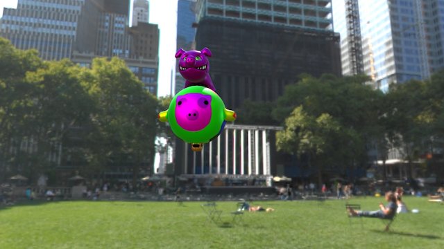 Pig Flying 3D Model