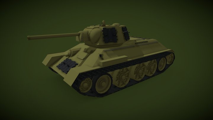 Tank T-34/76D F-34 ( 1942 ) 3D Model