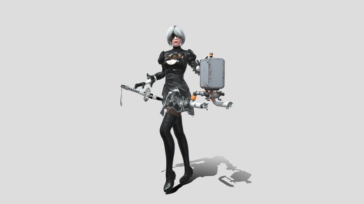 Nier Automata 2B model + Pod 3D Model