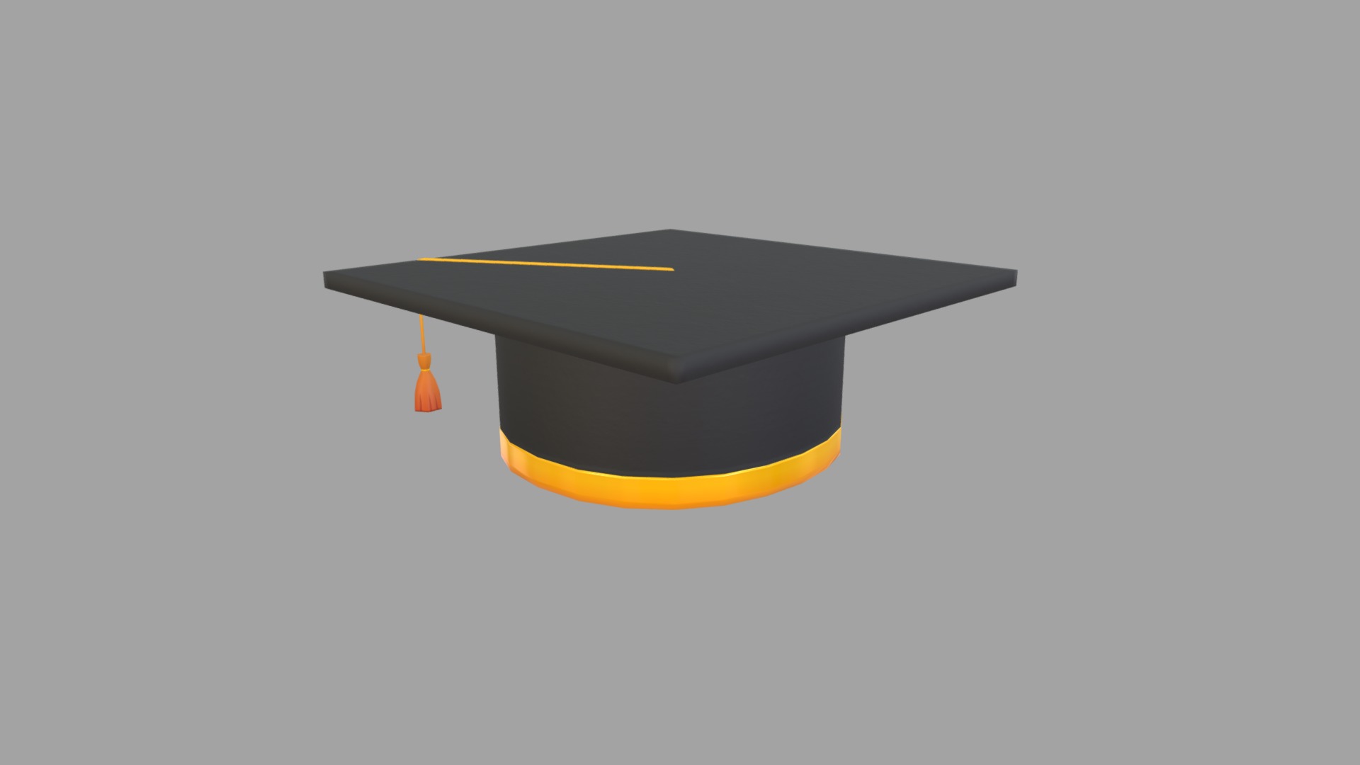 3D model Graduation Cap - This is a 3D model of the Graduation Cap. The 3D model is about a black and yellow object.