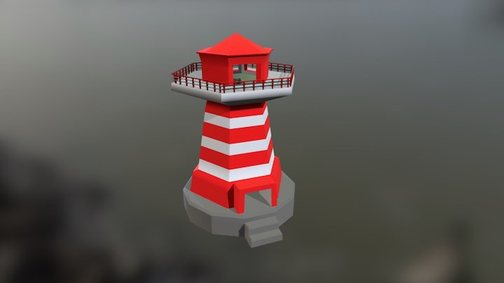 Low-Poly Light House 3D Model