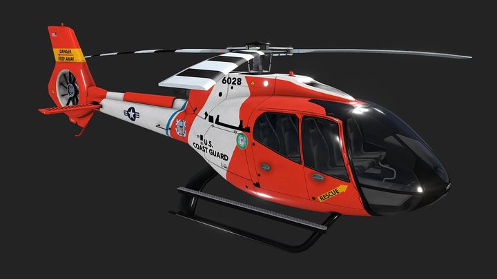 Helicopter Airbus H130 US Coast Guard Livery 33 3D Model
