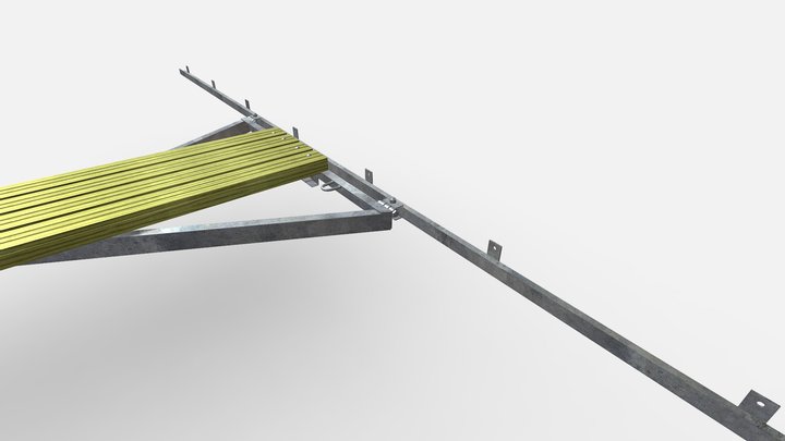 6m utrigger tilkoblet T-skinne 3D Model