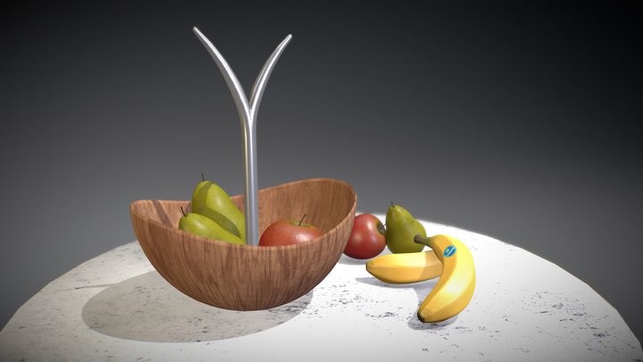 Fruits Bowl 3D Model