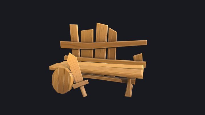Stylization wood practice 3D Model