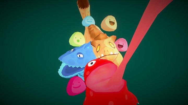 Slimes and Monsters set 3D Model