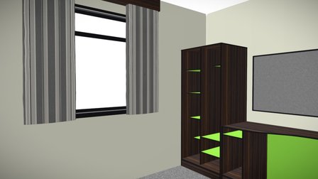 Alnwick Room Set - Lime Green & Walnut 3D Model