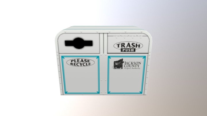 Double Trashcan-Medford Airport 3D Model