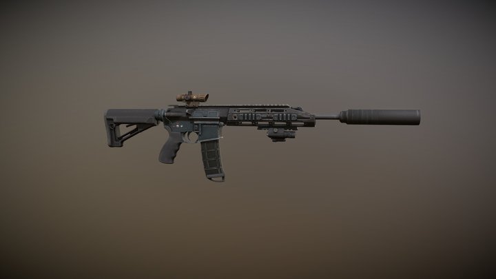 4K Assault Rifle | Weapon Pack with Attachments – Free 3D Model STL