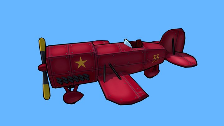 Game Art 1- FlyingCircus ( B-2 Brown Racer) 3D Model