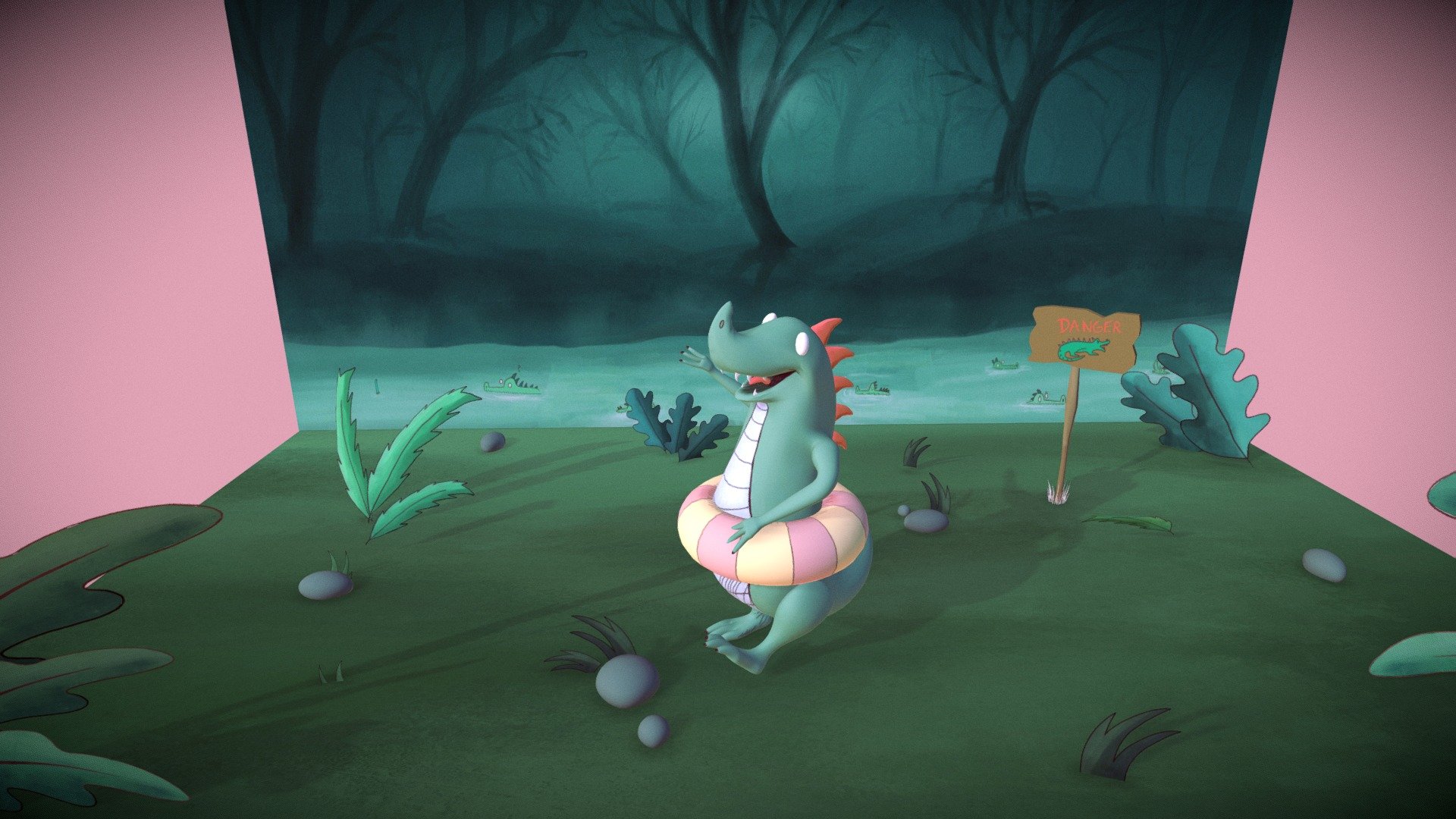 Cartoon Cocodrile — Sketchfab embed 3D viewer
