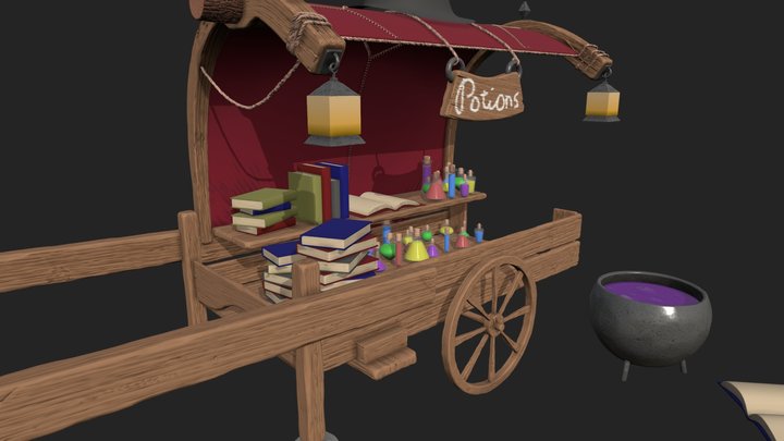 Potion Wagon - Sculpting Exam 3D Model