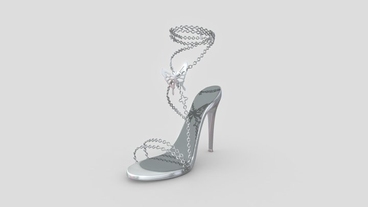 Chain Strap High Heels 3D Model