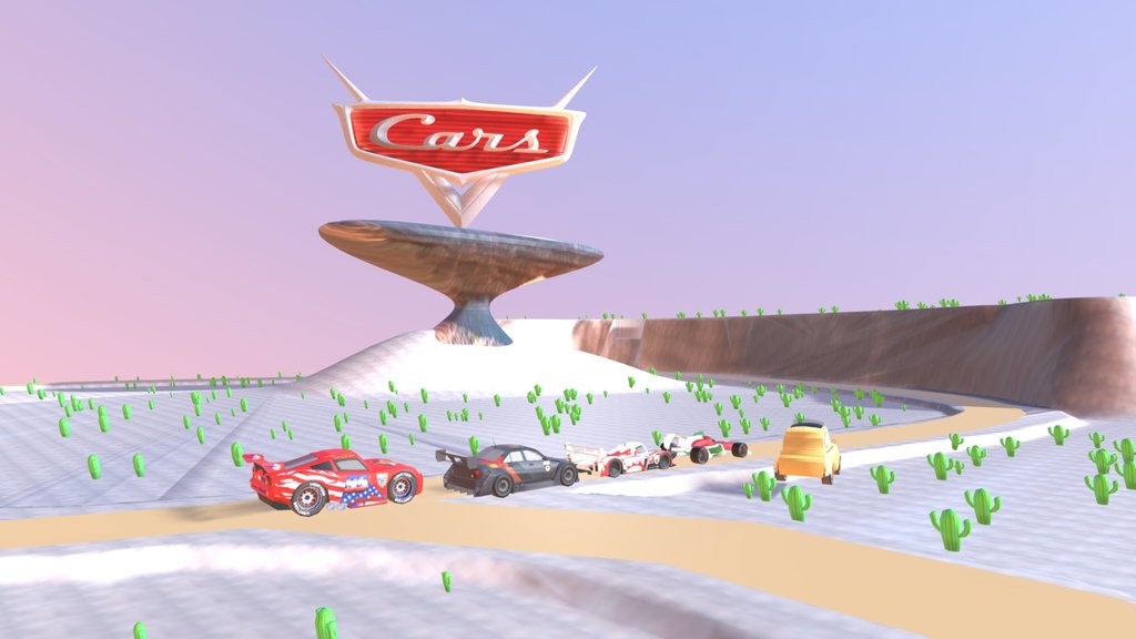 Disney Pixar Radiator Springs Race Scene