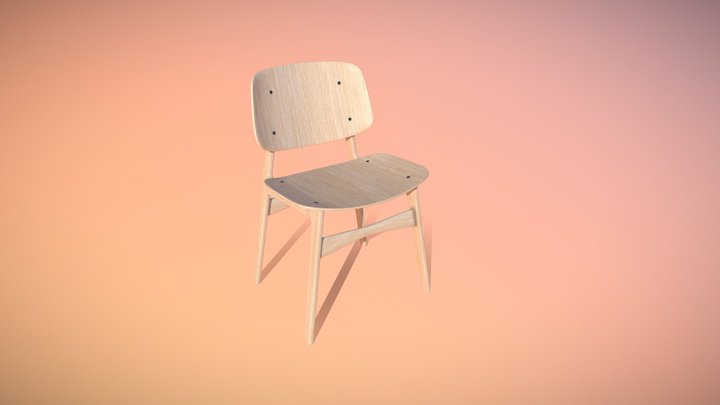 Soborg chair Wood base 3D Model