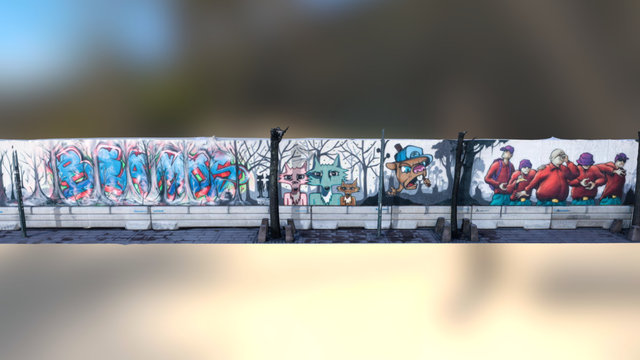 Temporary graffiti wall v.01 3D Model