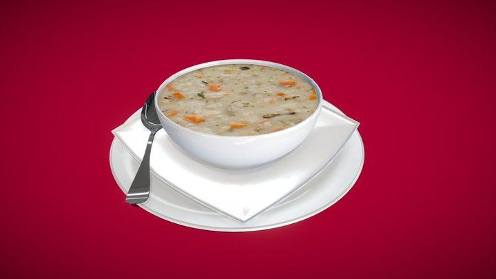 Rice Soup Bowl 3D Model