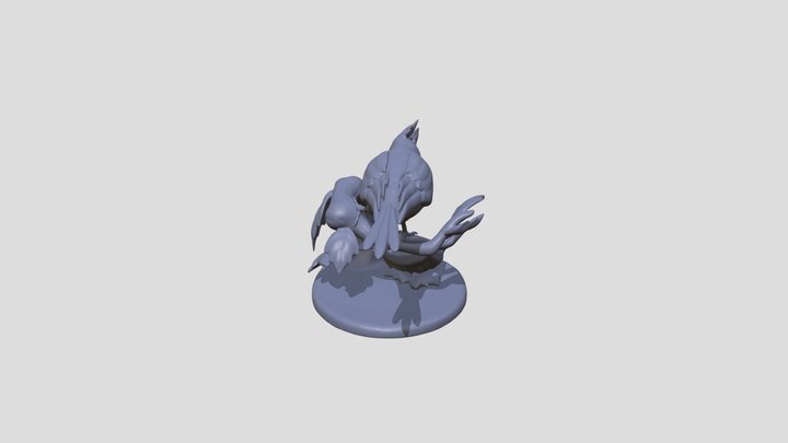 Small Bird on a Branch 3D Model