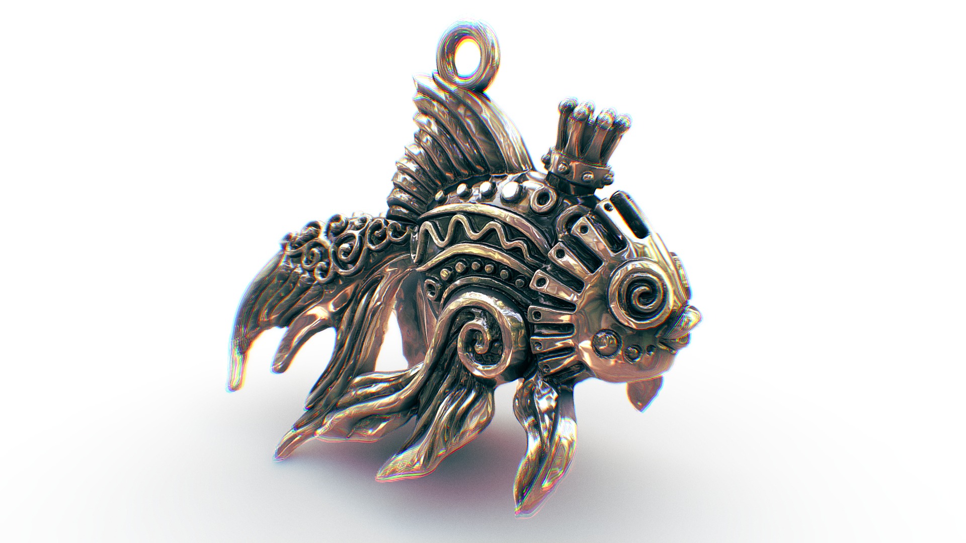 3D model Goldfish - This is a 3D model of the Goldfish. The 3D model is about a close-up of a dragon.