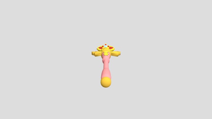 Heart Spiral Moon Rod 3D Model